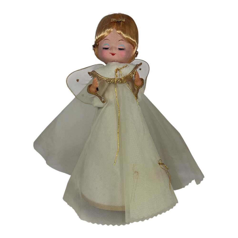 Vintage Sankyo Rotating Musical Angel Silent Night Figurine Japan Christmas